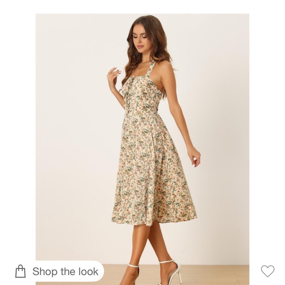 Floral Halter Maxi Dress - Picture 6 of 8